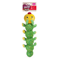 Rosewood Colin Caterpillar green plush dog toy with its Plush Dog Toy header card