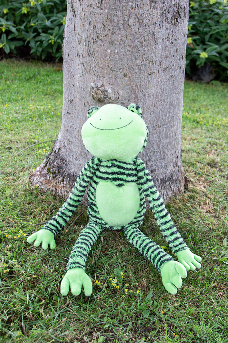 Rosewood Froggy Long Legs plush dog toy – lifestyle photo 2