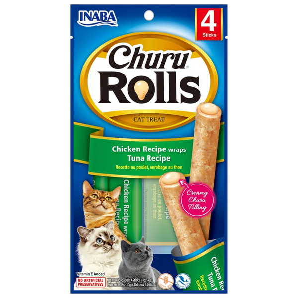 Inaba Cat Treat Churu Rolls Chicken Wraps with Tuna 01