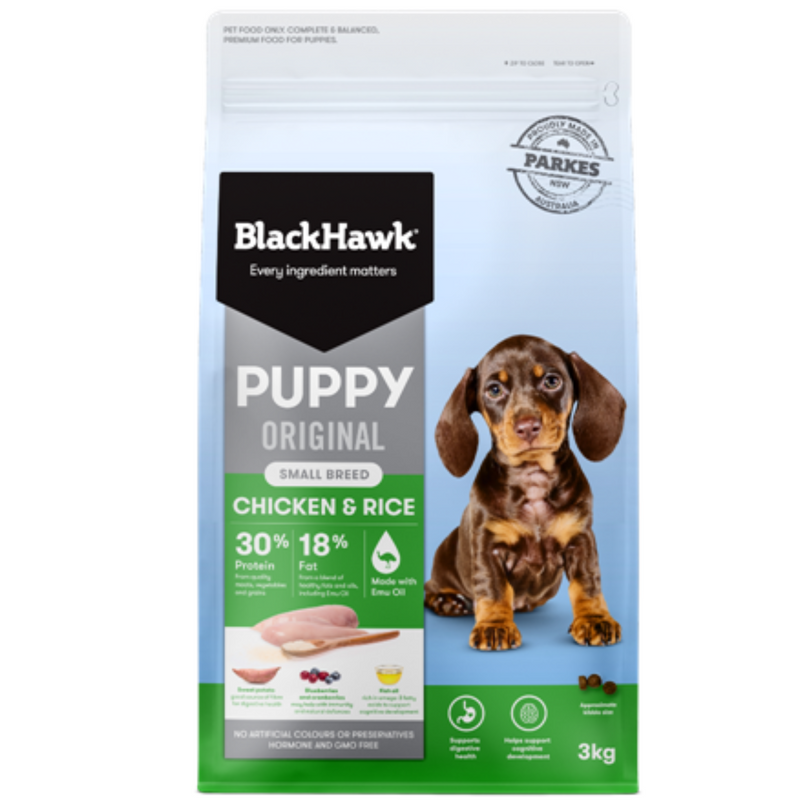 Black Hawk Dry Dog Food Original Puppy Small Breed Chicken & Rice 3kg