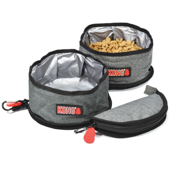 KONG Fold Up Travel Bowl Double