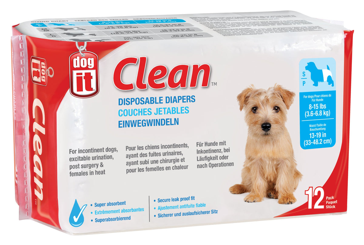 Dogit Clean Disposable Diapers for Dogs Small 12-pack – box front