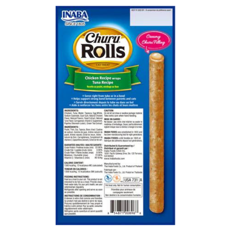 Inaba Cat Treat Churu Rolls Chicken Wraps with Tuna 02
