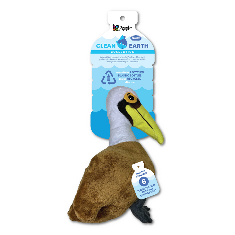 Spunky Pup Dog Toy Clean Earth Recycled Plush Pelican