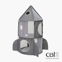 Catit Vesper foldable cat play furniture rocket, in grey