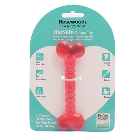 Rosewood Biosafe Dog Toys for Puppy Pink Bone