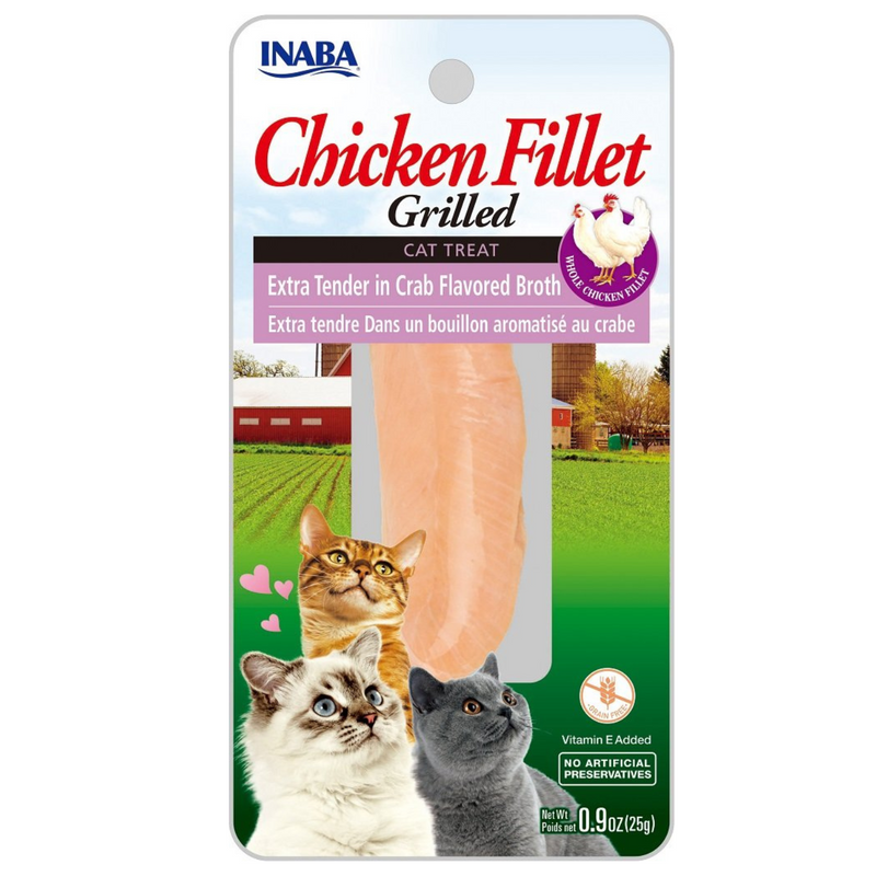 Inaba Cat Treat Grilled Chicken Fillet Extra Tender In Crab Broth 01