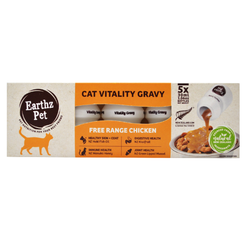 Earthz Pet Cat Vitality Gravy Free Range Chicken 30ml x 5
