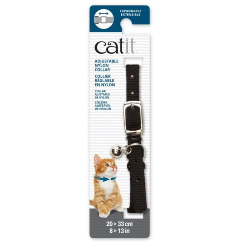 Catit Nylon Adjustable Cat Collar Expandable Black