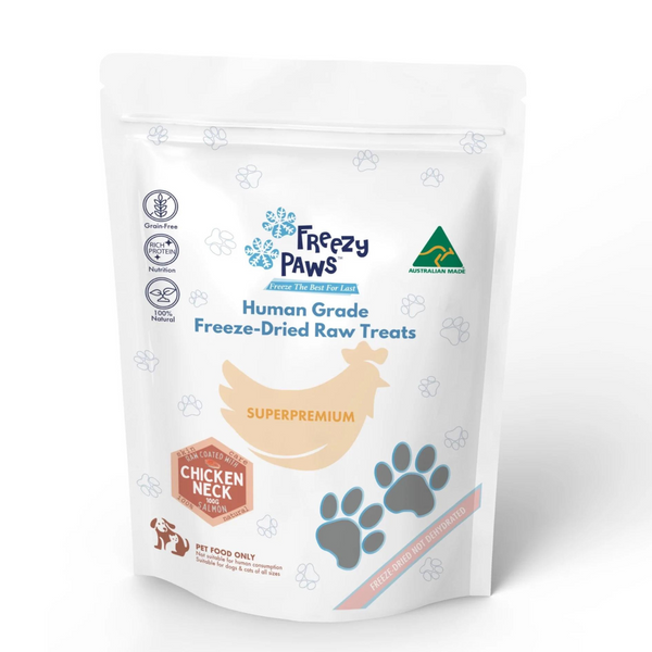 Freezy Paws Freeze Dried Chicken Neck & Salmon Treats 100g