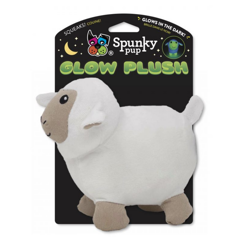 Spunky Pup Dog Toy Glow Plush Lamb
