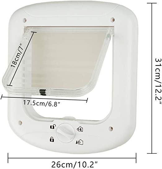 PaWise Cat Door 4 Way 31x26 Cm