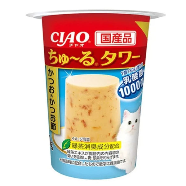 Ciao Cat Treats Churu Tower Tuna with Dried Bonito Recipe 80g
