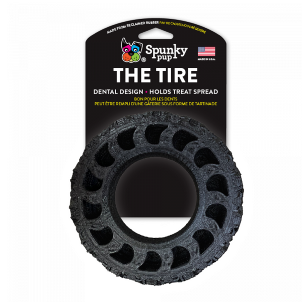 Spunky Pup Dog Toy The Tire Reclaimed Rubber Dental Chew