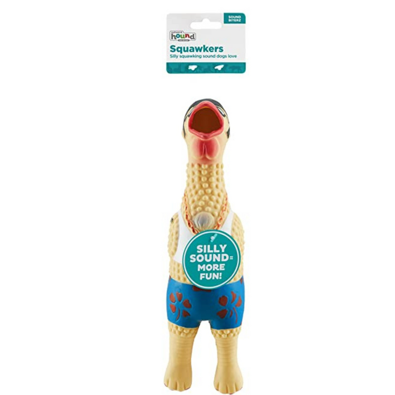 Charming Pet Squawkers Latex Rubber Chicken Interactive Dog Toy Large - Earl