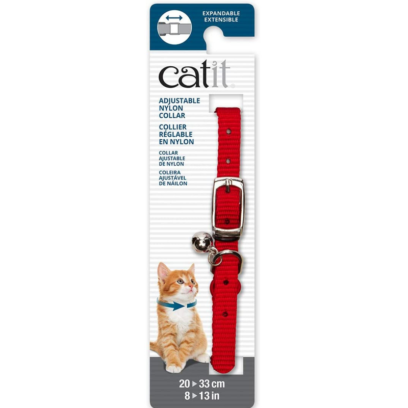 Catit Nylon Adjustable Cat Collar Expandable Red