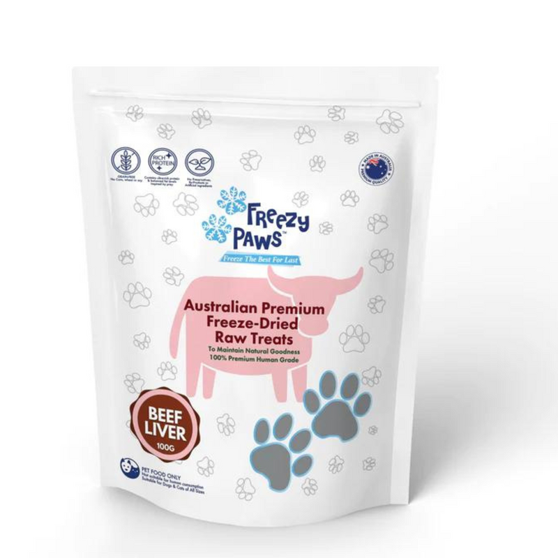 Freezy Paws Freeze Dried Beef Liver Treats 100g