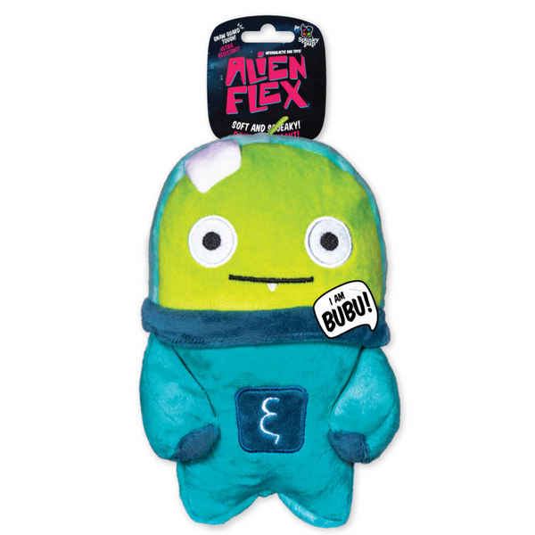 Spunky Pup Dog Toy Alien Flex Plush Bubu
