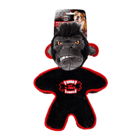 All for Paws AFP Mighty Monkey black and red plush dog toy on its printed header card