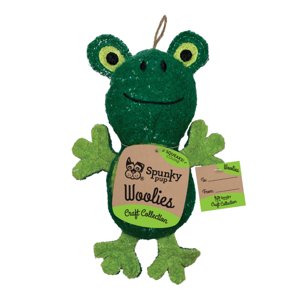 Spunky Pup Dog Toy Mini Woolies Frog