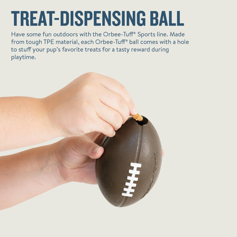 Planet Dog Orbee-Tuff Football Treat-Dispensing Dog Chew Toy