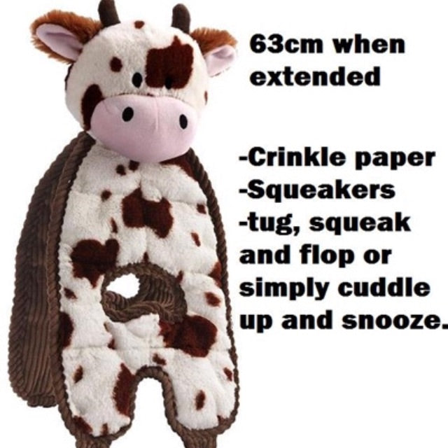 Charming Pet Cuddle Tugs Plush Dog Toy with K9 Tough Guard - Cow 02