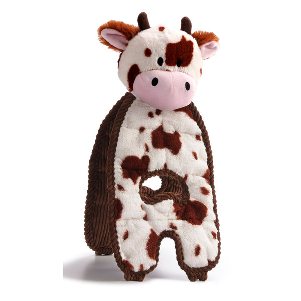 Charming Pet Cuddle Tugs Plush Dog Toy with K9 Tough Guard - Cow 01