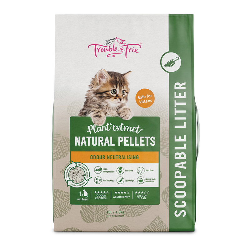Trouble & Trix Plant Extract Natural Clumping Cat Litter Scent Free