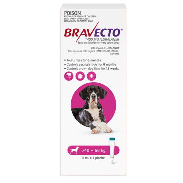 Bravecto Dog Spot On Pink 40-56kg 1 pack