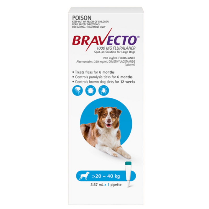 Bravecto Dog Spot On Blue 20-40kg 1 pack