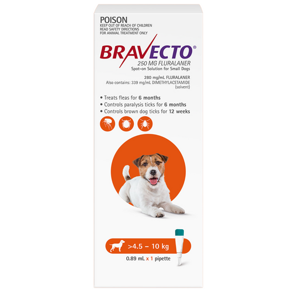 Bravecto Dog Spot On Orange 4.5-10kg 1 pack