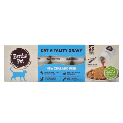 Earthz Pet Cat Vitality Gravy New Zealand Fish 30ml x 5