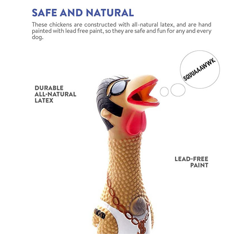 Charming Pet Squawkers Latex Rubber Chicken Interactive Dog Toy 04