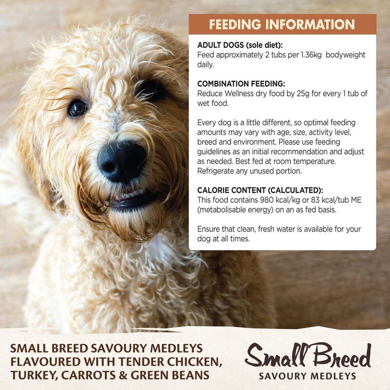 Wellness Core Wet Dog Food Small Breed Savoury Medleys Tender Chicken, Turkey, Carrots & Green Beans