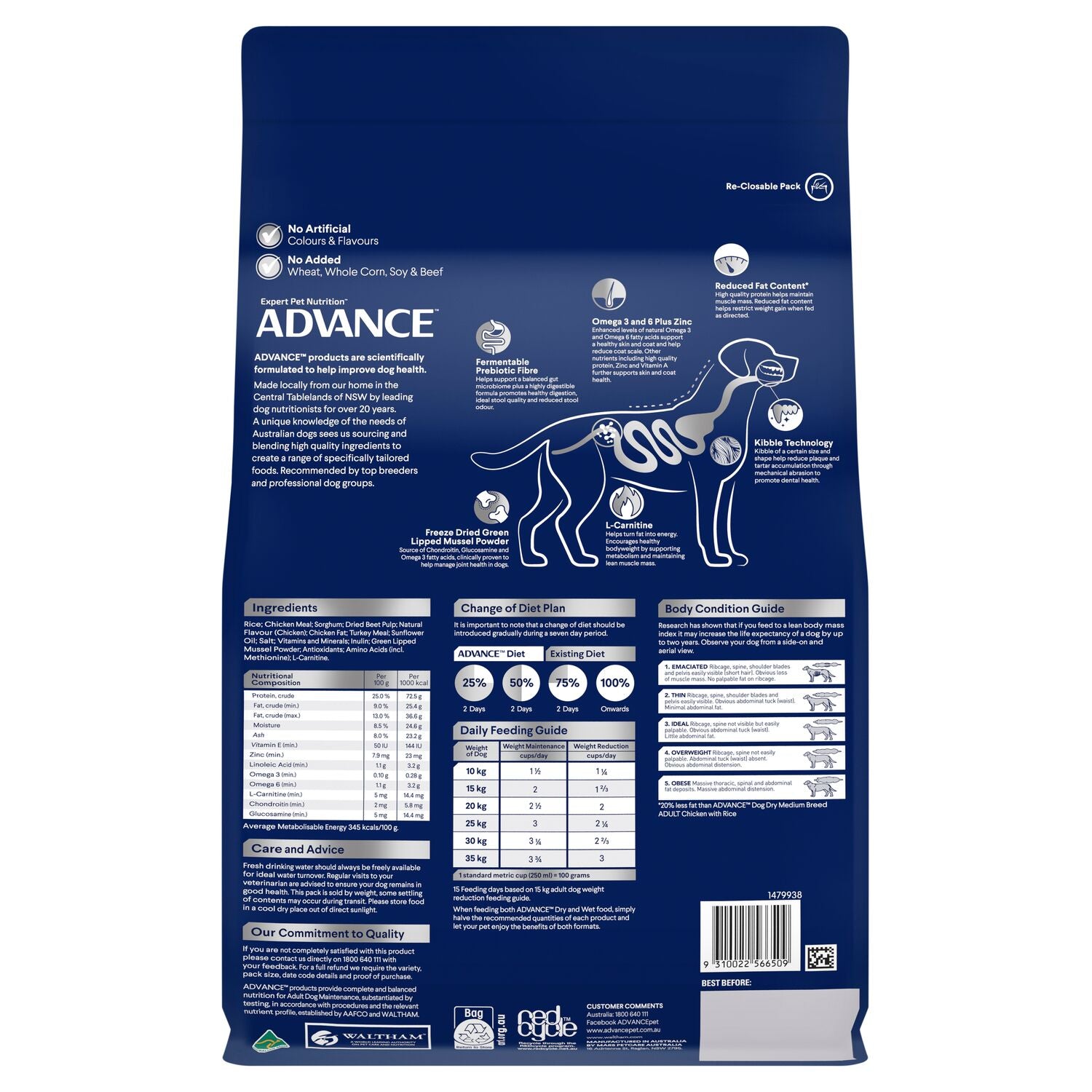 ADVANCE Healthy Weight Medium Adult Dry Dog Food Chicken with Rice