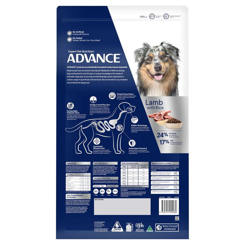 ADVANCE Medium Adult Dry Dog Food Lamb with Rice