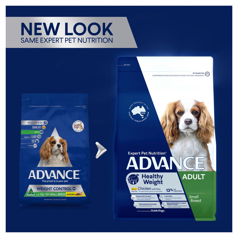 ADVANCE Healthy Weight Small Adult Dry Dog Food Chicken with Rice