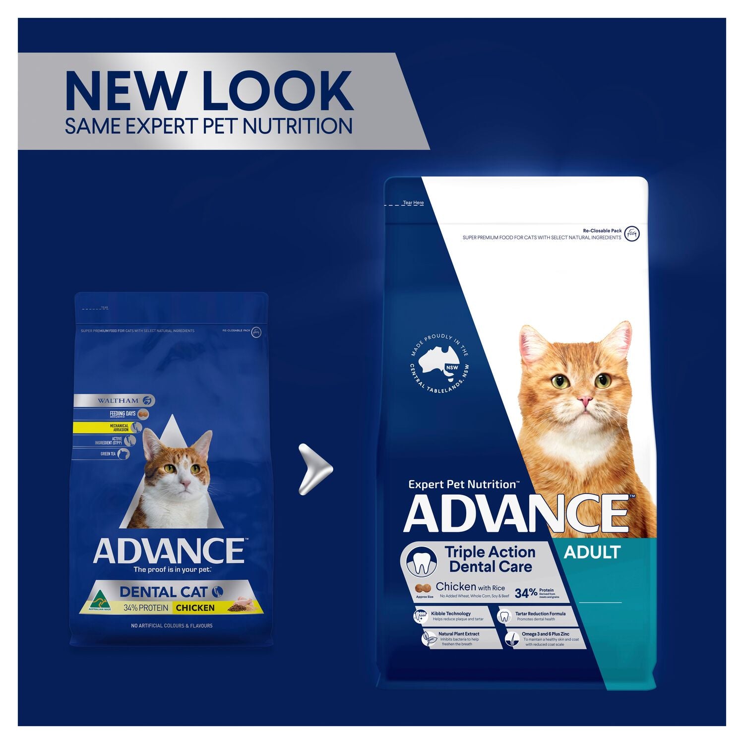 ADVANCE Triple Action Dental Care Dry Cat Food Chicken with Rice