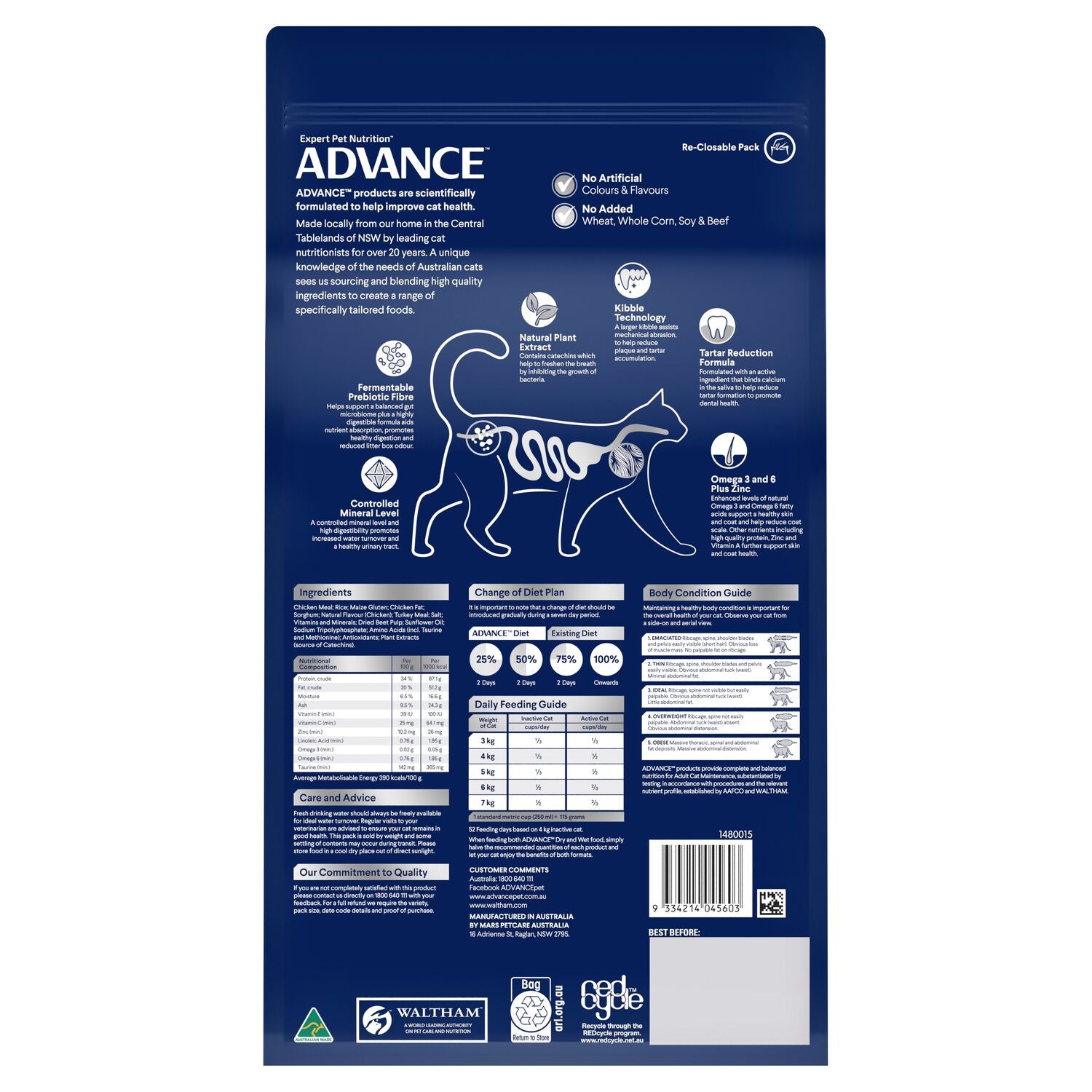 ADVANCE Triple Action Dental Care Dry Cat Food Chicken with Rice