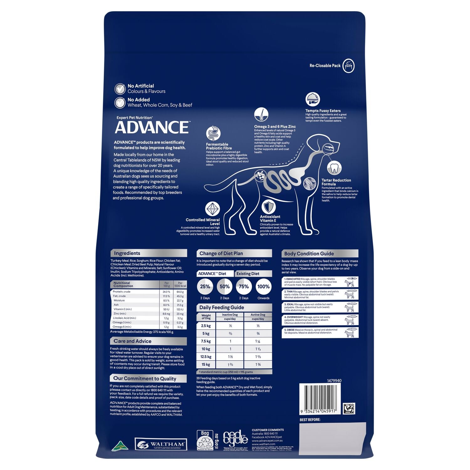 ADVANCE Small Adult Dry Dog Food Turkey with Rice