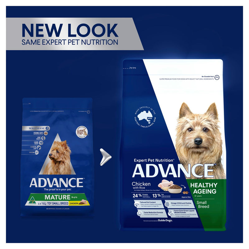 ADVANCE Small Healthy Ageing Dry Dog Food Chicken with Rice