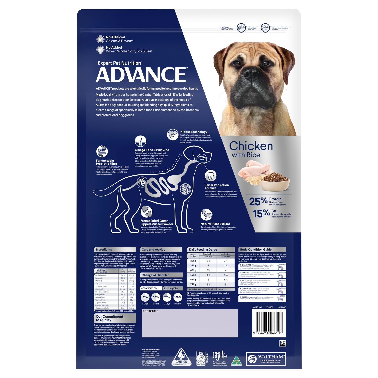 ADVANCE Triple Action Dental Care Large Adult Dry Dog Food Chicken with Rice
