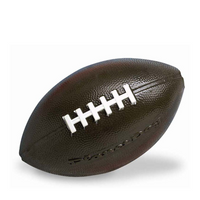 Planet Dog Orbee-Tuff football dog toy in dark brown with moulded white laces