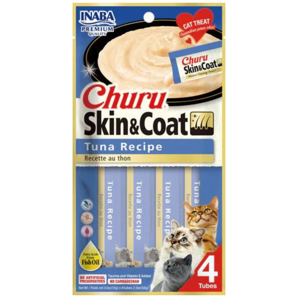 Inaba Cat Treat Churu Puree Skin & Coat Tuna 01