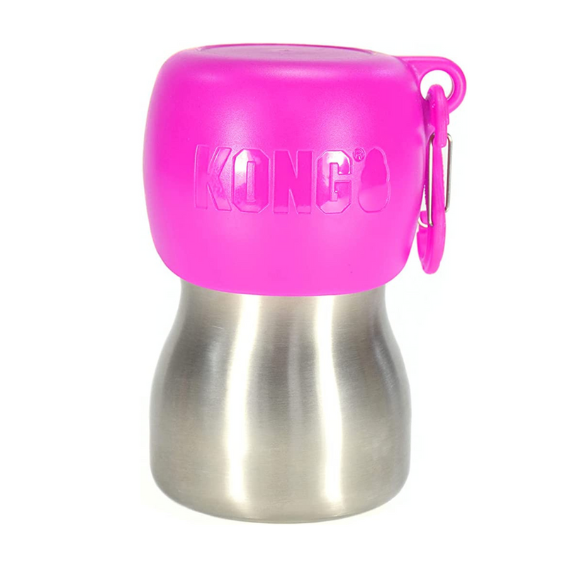 KONG H2O Stainless Steel Dog Water Bottle 280ml Pink