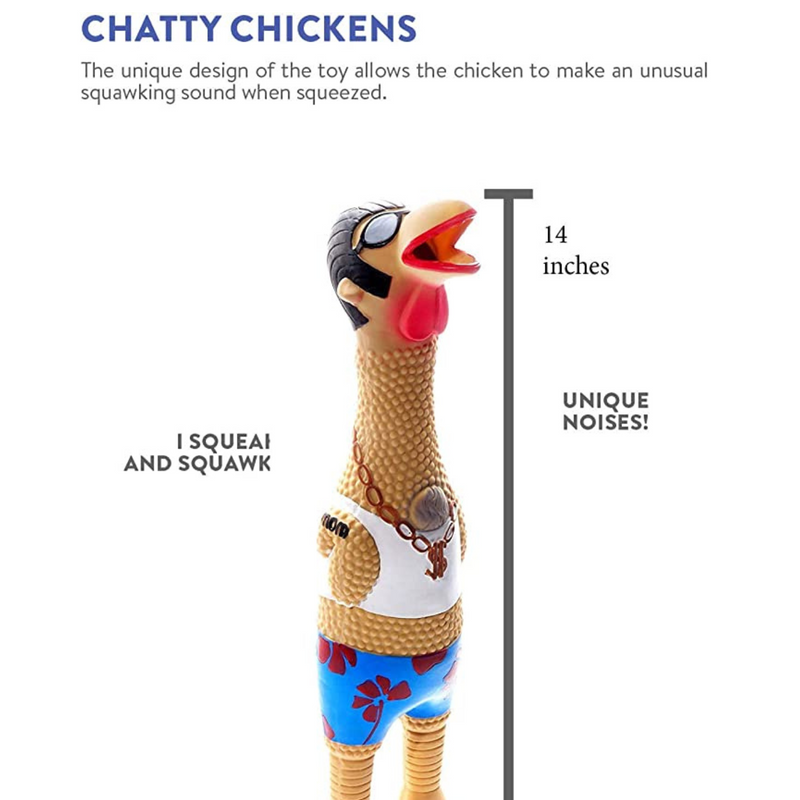 Charming Pet Squawkers Latex Rubber Chicken Interactive Dog Toy 05