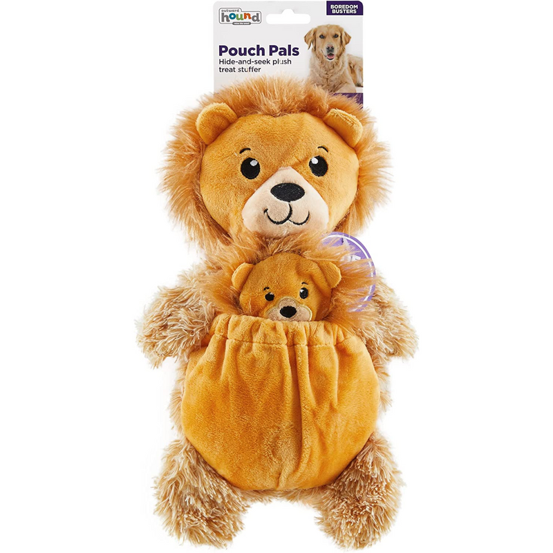 Charming Pet Pouch Pals Plush Dog Toy Lion With Baby