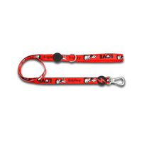 Dashi x Betty Boop Vintage Betty dog lead in red with a Betty Boop and LOVE print, bolt tag and clip