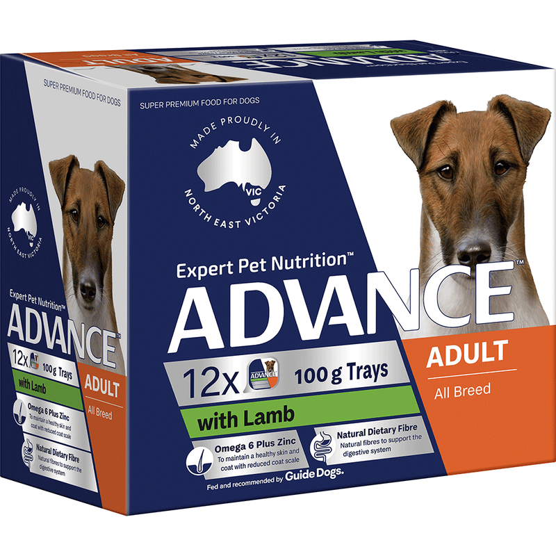 ADVANCE Adult Single Serve Wet Dog Food Trays with Lamb