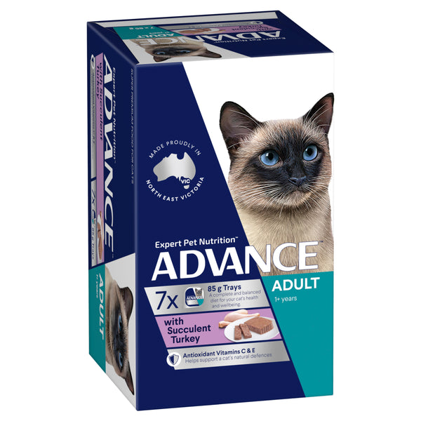 ADVANCE Adult Wet Cat Food with Succulent Turkey 7x85g Trays 01